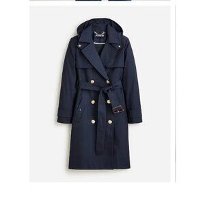 J.Crew Womens $348 New Icon Trench Coat Navy Size 6 BF456